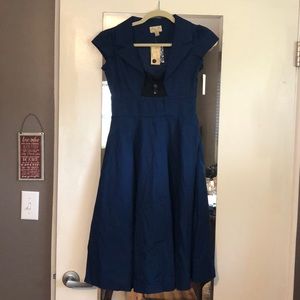 NWT Lindy Bop 50’s Swing Shirt Dress Navy XS